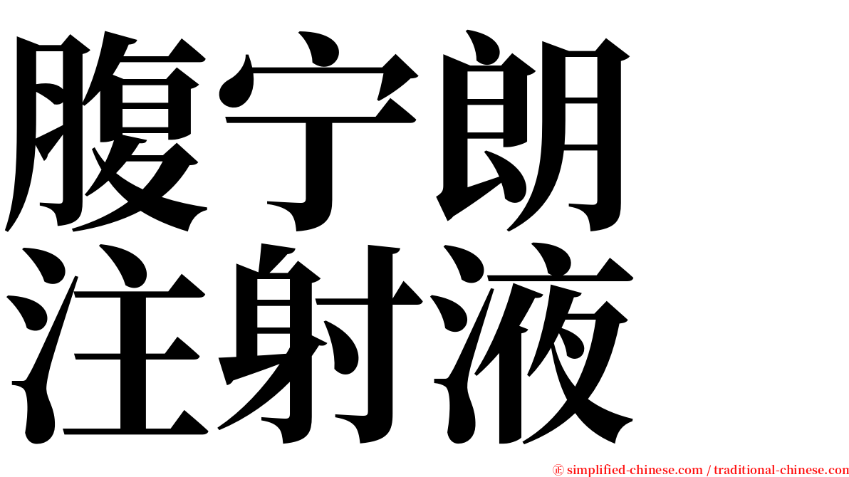 腹宁朗　注射液 serif font